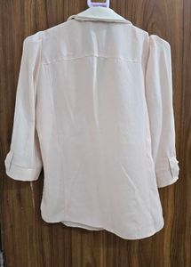 Elegant Cream Lace Panel Top with BowSleeve Detail