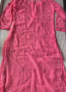 Pink Embroidered Kurti