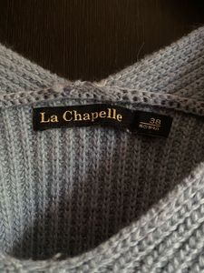 🩶 Chunky Knit Ribbed Sweater (Soft Blue)