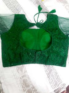 Emerald Green Embroidered Blouse