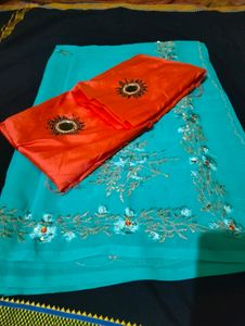 Buy Gown Get Freebie Saree With Blouse Piece