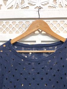 Blue Knit Top C