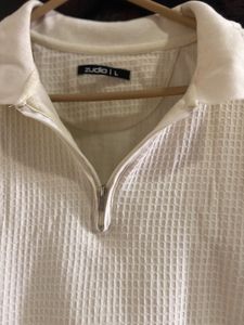 Zudio White Waffle Knit Pullover - Size L