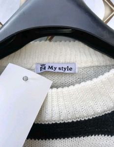 New With Tag Pinterest Striped Knit Sweater