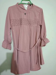 Women A-line Pink Dress