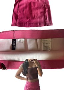 Hot Pink Faux Leather Mini Skirt