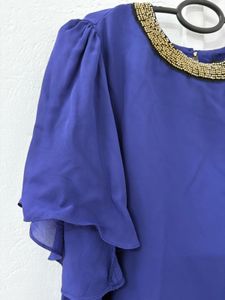 Blue Beaded Top