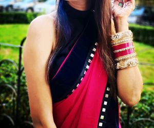 Mirror Lace Work Saree