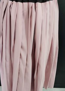 Pink Pleated Midi Skirt