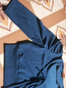 Navy Blue Tie-Front Top