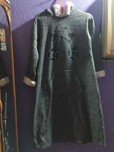 🌷Cute Bicycle Hearts Midi Dress With Hoodie🌷