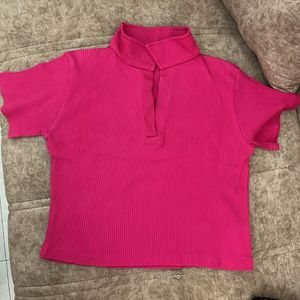 Pink Ribbed Top