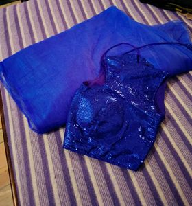 beautiful party wear  saree with blouse