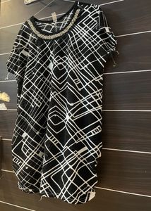 Black &amp; White Patterned Dress