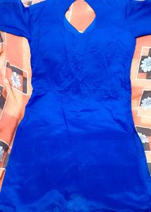 Electric Blue Chandheri Silk Kurti🌟