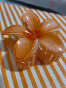 Orange Flower Hair Claw Clip