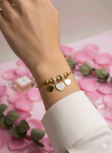 Heart Charm Bangle Bracelet