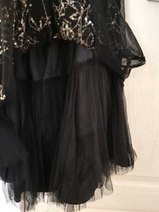 Sequin Embellished Black Skirt