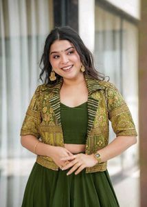 Green Lehenga Choli with Jacket