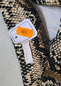 Snakeskin Print Flared Pants