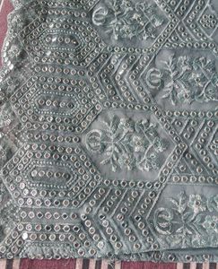 Mirror Work Powder Blue Full Sleeve Kurti