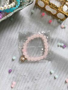 Pink Beaded Bracelet with Shell Charm