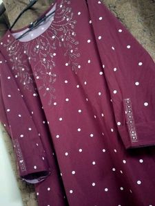 Maroon Polka Dot Tunic Top