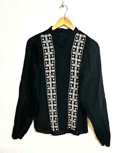Embroidered Black Top Bust Size-38