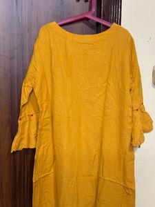 Elegant Yellow Embroidered Kurti