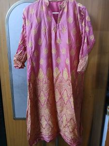 Pink Embroidered Kurta