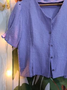 Lavender Button Down Top