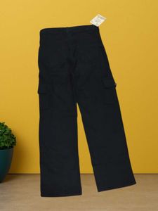 M@10 Size-30 Black Wide Leg Cargo Pants