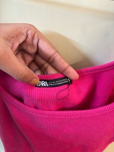 pink Sleeveless Crop Top