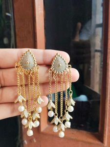 Combo Of Dangling Pearl Earrings & Ring