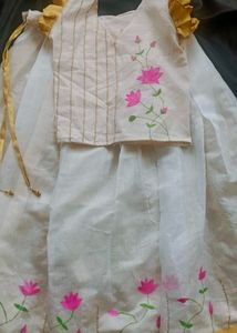 Beautiful Cotton Tissue Top And Skirt