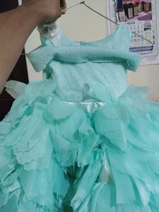 Aqua Ruffle Party Dress
