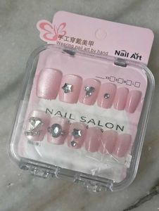 (3 Sets) Rhinestone Press-On Nails