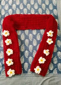 Red Crochet Bolero with Flowers