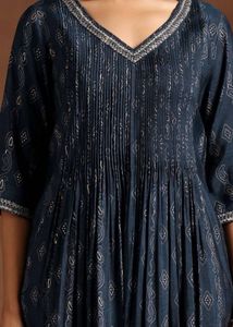 Kurtha - Navy &amp; Silver Print