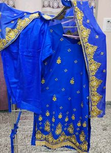 Royal Blue Embroidered Kurta Set