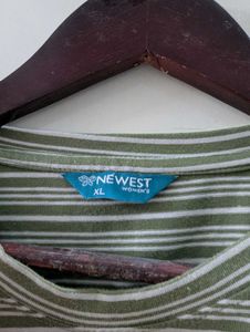 Striped Olive Crop Top