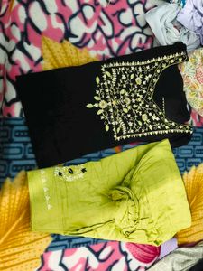 Embroidered Kurta Set Balck