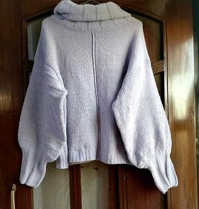 Lavender Knit Turtleneck Sweater
