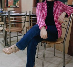 Pink Checkered Blazer