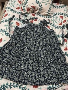 Printed Dress with Tie Straps