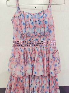 Floral Tiered Dress With Shrug