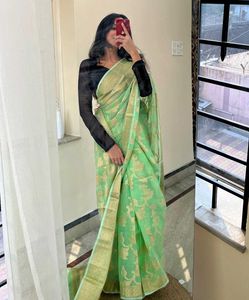 Mint Green Banarasi Saree
