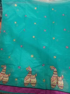 Sea Green Handloom  Saree