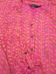 pink and lite yellow avaasa kurti