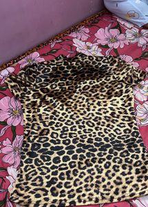 Leopard Print Top v neck